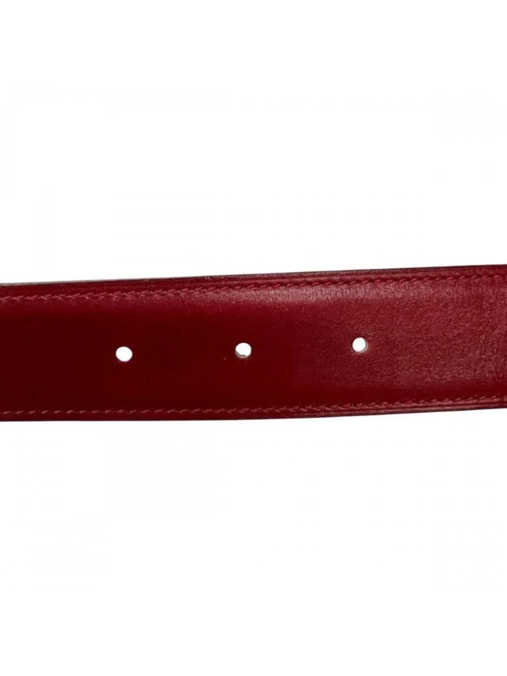 Hermes Belt Constance Reversible Leather Red Yellow Silver